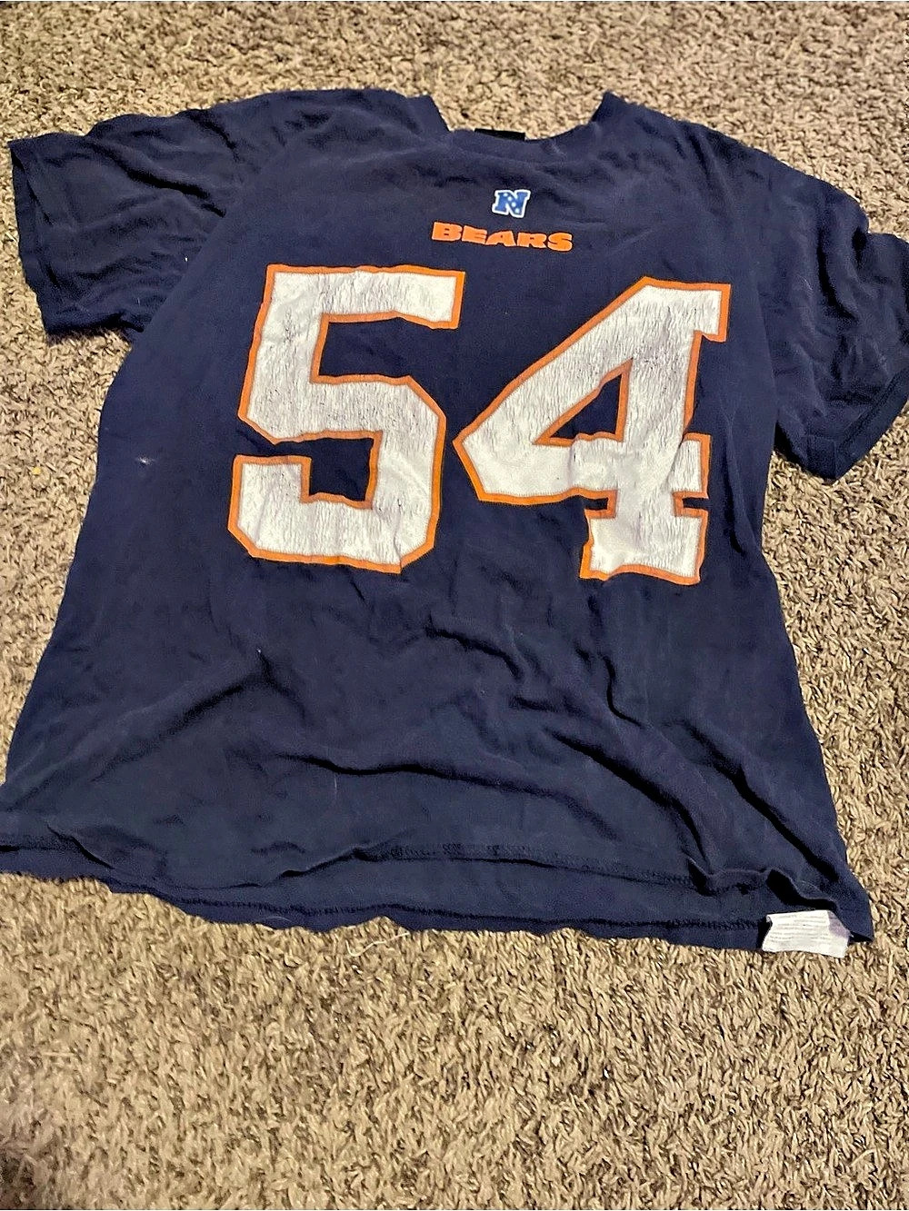 Team Apparel NFL Bears 54 Tee Blue Size Medium
